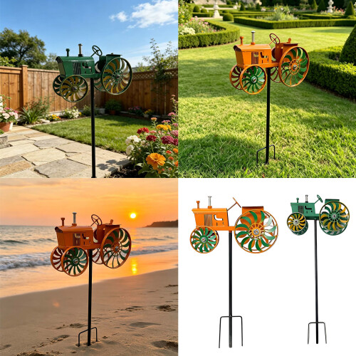 Skillfully Crafted Iron Wind Art Item Ideal For Planting-Green 2
