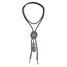 Silver Western Hat Band with Adjustable PU Chin Cord