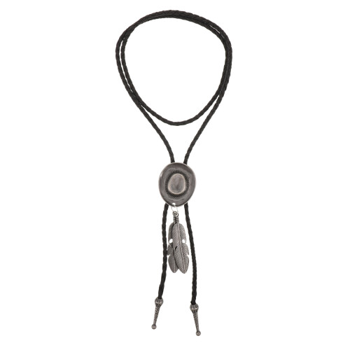 Silver Western Hat Band with Adjustable PU Chin Cord