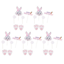 10Sets Easter Rabbit Cupcake Picks Birthday Cake Decor Party Favors