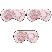 3Pcs Silk Sleep Eye Patch Pink Large Comfortable Light-Blocking Cover