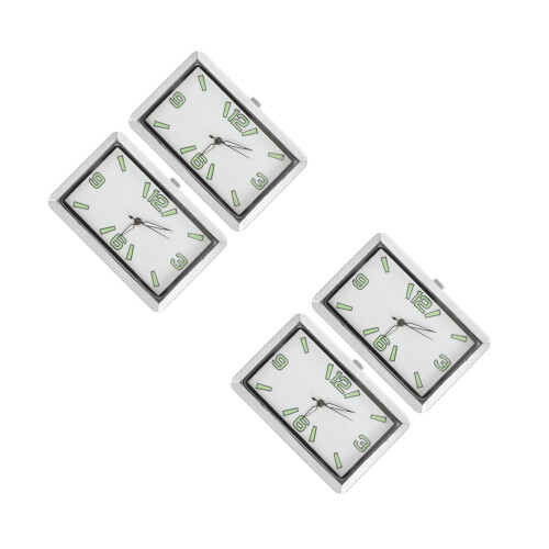 4Pièces Horloges Mini Alliage Argenté Adhérence Pour Intérieur 2