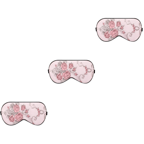 3Pcs Silk Sleep Eye Patch Pink Large Comfortable Light-Blocking Cover 2