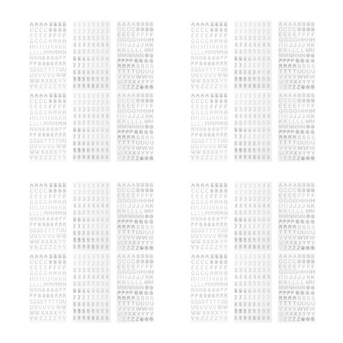 Tiny Silver Number Letter Stickers for DIY Art 2