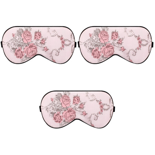 3Pièces Masque En Soie Rose Durable 1