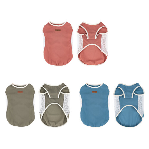 Protective Dog Clothing Mesh Design Keep Pet Cool In-Blue M. 1