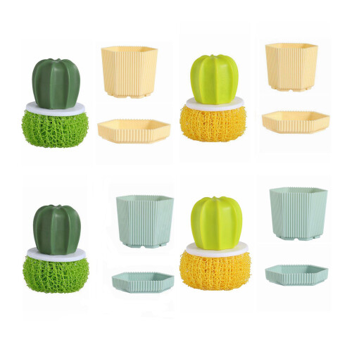 Cactus Shape Kitchen Cleaning Brush Ergonomic Handle-C 1