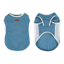 T-shirt en polyester pour chien, pour les promenades-Bleu M.