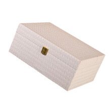 Boîte de rangement en cuir élégante avec boucles en-blanc grand