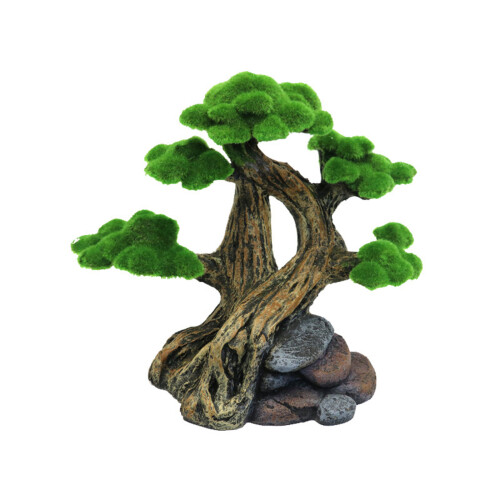 Miniature Moss Tree Fishtanks Landscape Accessory Resin Water-M
