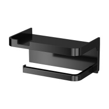 Bathroom Organizer with Phone Holder and Toilet Paper-Black