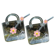 Paquet de 2 tasses en verre au design élégant pour sac à main,-2