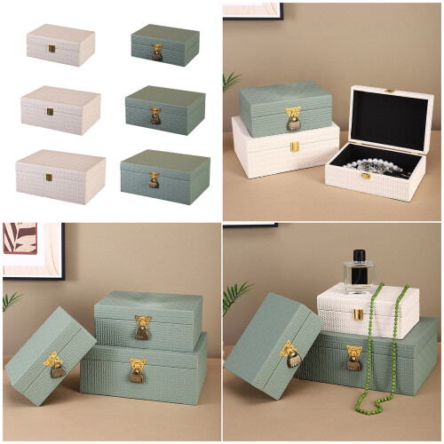 Boîte de rangement en bois élégante pour-vert grande taille 2