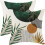 Capas de Almofada Boho Folhas Tropicais Verde e Douradas 40x40cm (Conjunto de 2) 1