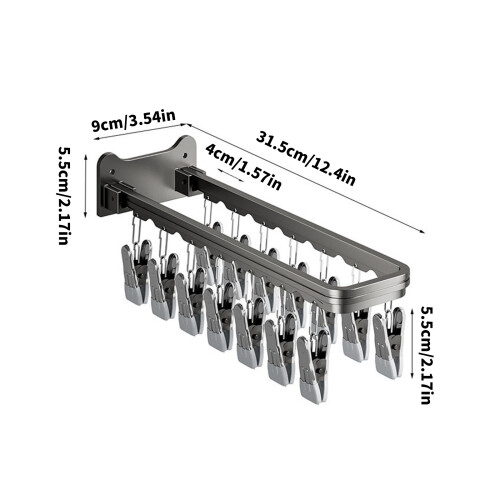 Étendoir à chaussettes en aluminium avec ventouses 2
