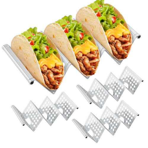 Taco-Halter-Set aus Edelstahl, 4er-Set