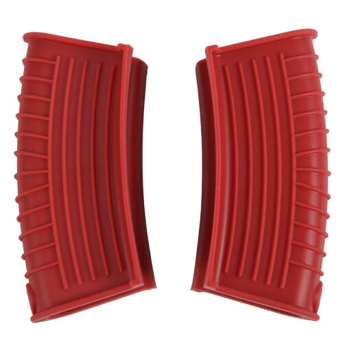 Protetor de silicone para alça de panelas de ferro fundido, vermelho, pacote com 2 unidades.