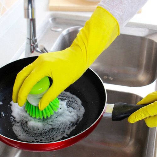 Long-Sleeve Rubber Kitchen Gloves for Dishwashing 2