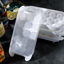 Silicone Round Ice Cube Tray with Lid, 2-inch Cubes