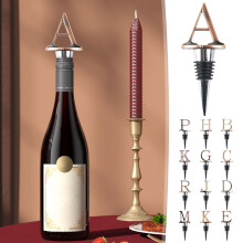 Juego de tapones para botellas de vino con letras del alfabeto – 26 letras, aleación