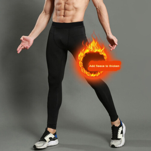 Pantaloni termici a compressione da uomo, foderati in pile, neri, taglia 2XL 2