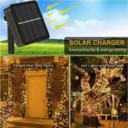 Solar lichtslinger met 300 LED's, waterdicht, 8 standen 2