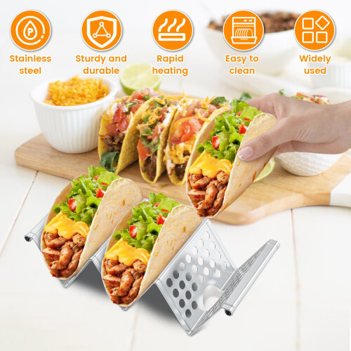 Taco-Halter-Set aus Edelstahl, 4er-Set 1