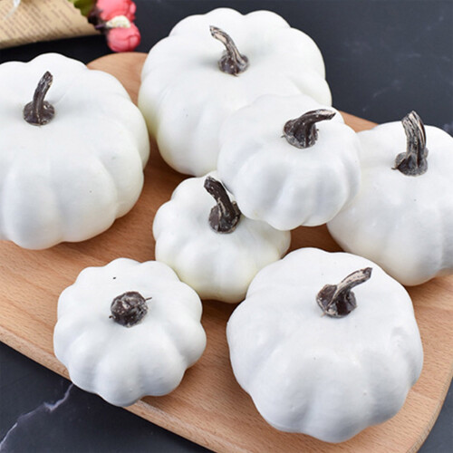 7-Piece Foam Artificial Pumpkins for Halloween & Fall Decor 1