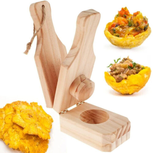 Wooden Plantain Press with Handle 2