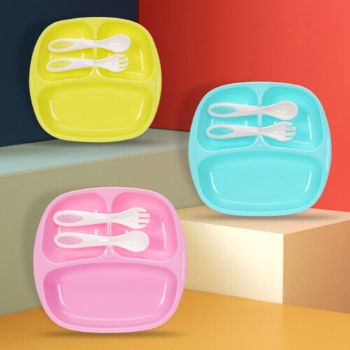 Limei baby feeding set silicone bibs spoons fork cup 3 pcs 2