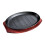 LOVIVER griddle steak fry plate oval nonstick with bamboo 4