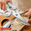 Multipurpose Kitchen Scissors Stainless Steel Scissors for Meat Vegetables,Scrape Fish Scales Powerful Chicken Scissors 2