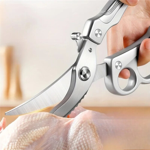 Multipurpose Kitchen Scissors Stainless Steel Scissors for Meat Vegetables,Scrape Fish Scales Powerful Chicken Scissors 2