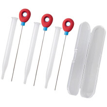 Set mit 3 Kuchentestern aus rostfreiem Stahl mit Gehäuse,