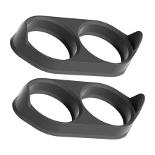 Set mit 2 flexiblen Silikon-Eier-Bratpfannen, ideal für-Grau