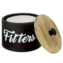 Bukolische Kaffeefilter-Organizer aus Holz verleihen-Schwarz 1