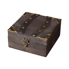 Spacious Wood Storage Box For Jewelry Watches-retro gray