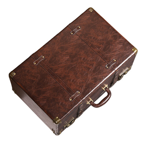 Multi Functional Wooden Storage Chest with Faux Leather Handle