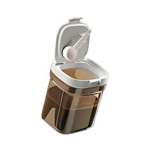 Pot de rangement de cuisine portable avec cuillère-M couleur thé