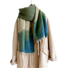 Warm Fringed Shawl Women's Winter Thick Scarf Stylish-3