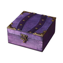 Spacious Wood Storage Box For Jewelry Watches- violets