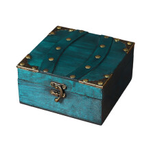 Wood Storage Case With Look For Home Decoration Jewelry-emerald