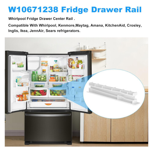 High Strength ABS Plastic Refrigerator Drawer Center Rail 12.8 1