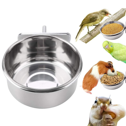Comedouro para pássaros em aço inoxidável com base antiderrapante. 2