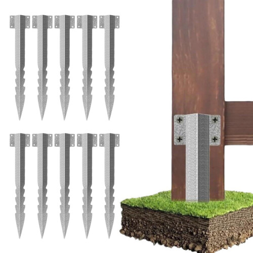 Packung mit 10 langlebigen Gartenzaunpfosten aus Metall mit 2