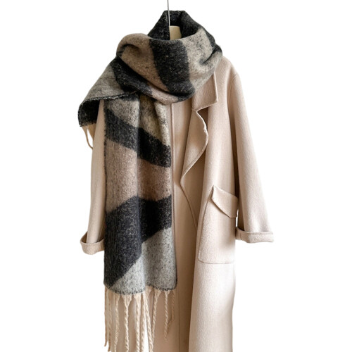 Cozy Patchwork Women's Scarf Lightweight Thick Shawl Stylish-10