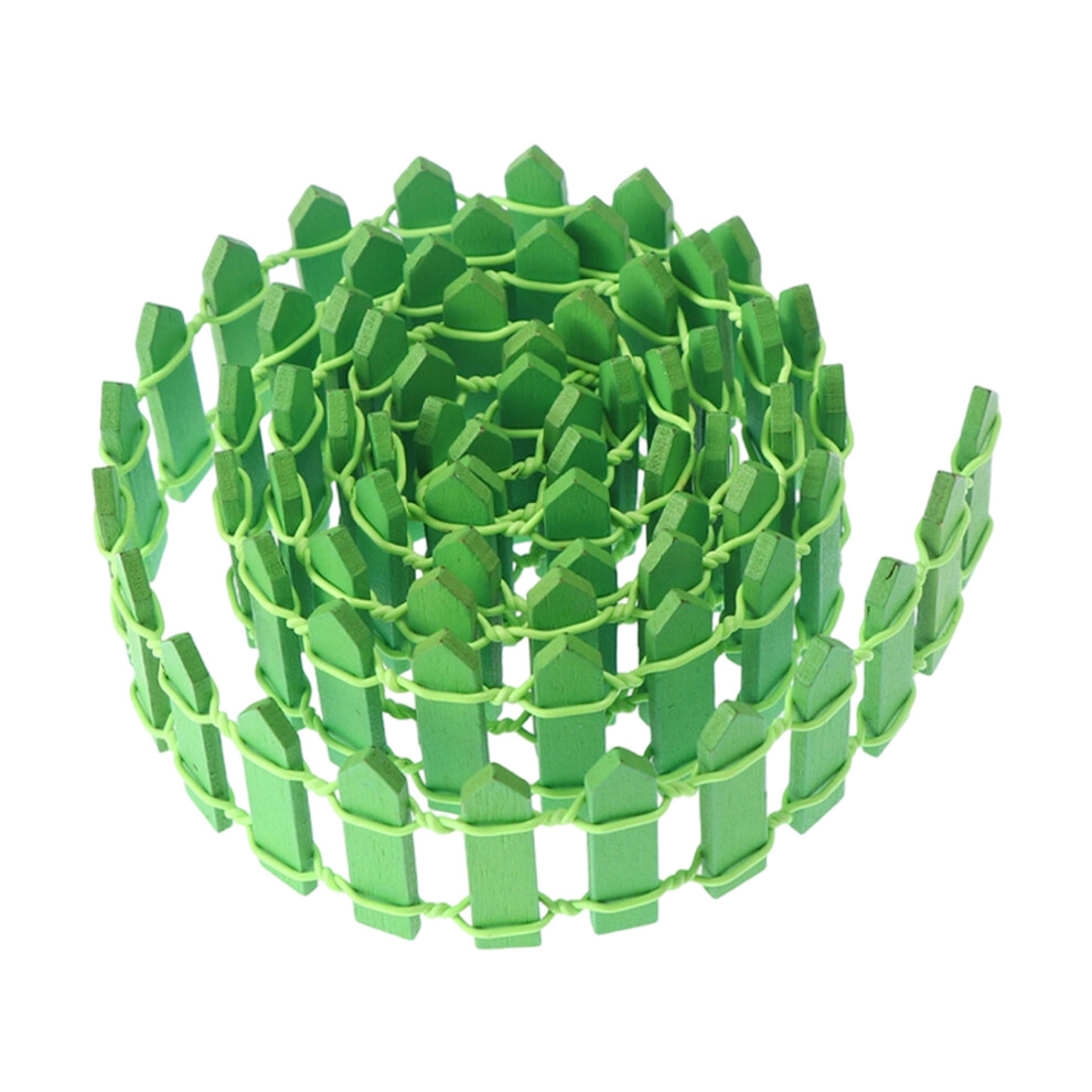 Miniature Wooden Garden Fence For Landscape Scenery-Green 7695000912571
