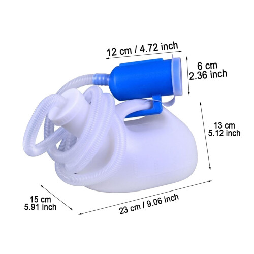 2000 ml urinal til mænd med låg og skala 2