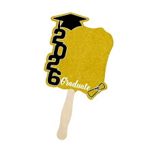 Class Of 2026 Graduation Wooden Hand Fan For Graduation-Yellow