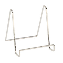 Supporto espositivo quadrato in filo metallico placcato argento da 6 pollici